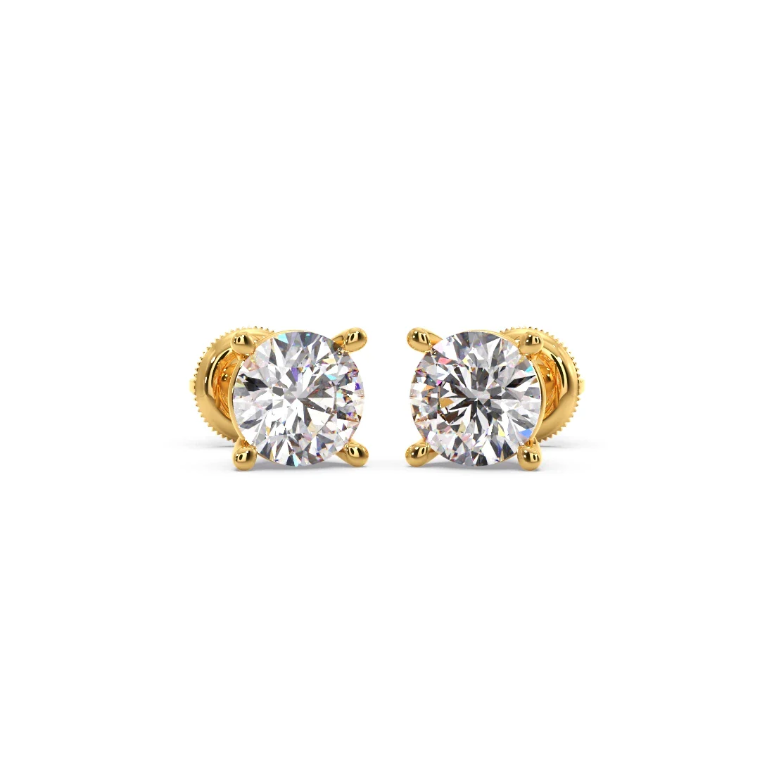 Round Solitaire 4-Prong Basket Stud Earrings7.5mm - Image 5