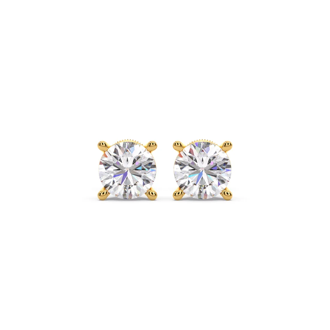 Round Solitaire 4-Prong Basket Stud Earrings7.5mm - Image 8