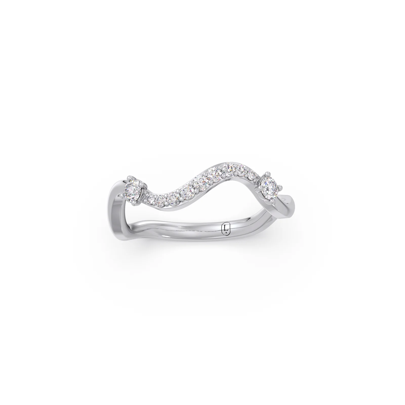 Serpentine Sparkle Diamond Ring - Image 10
