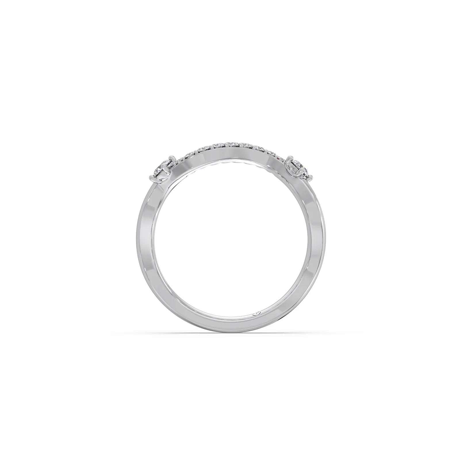 Serpentine Sparkle Diamond Ring - Image 11