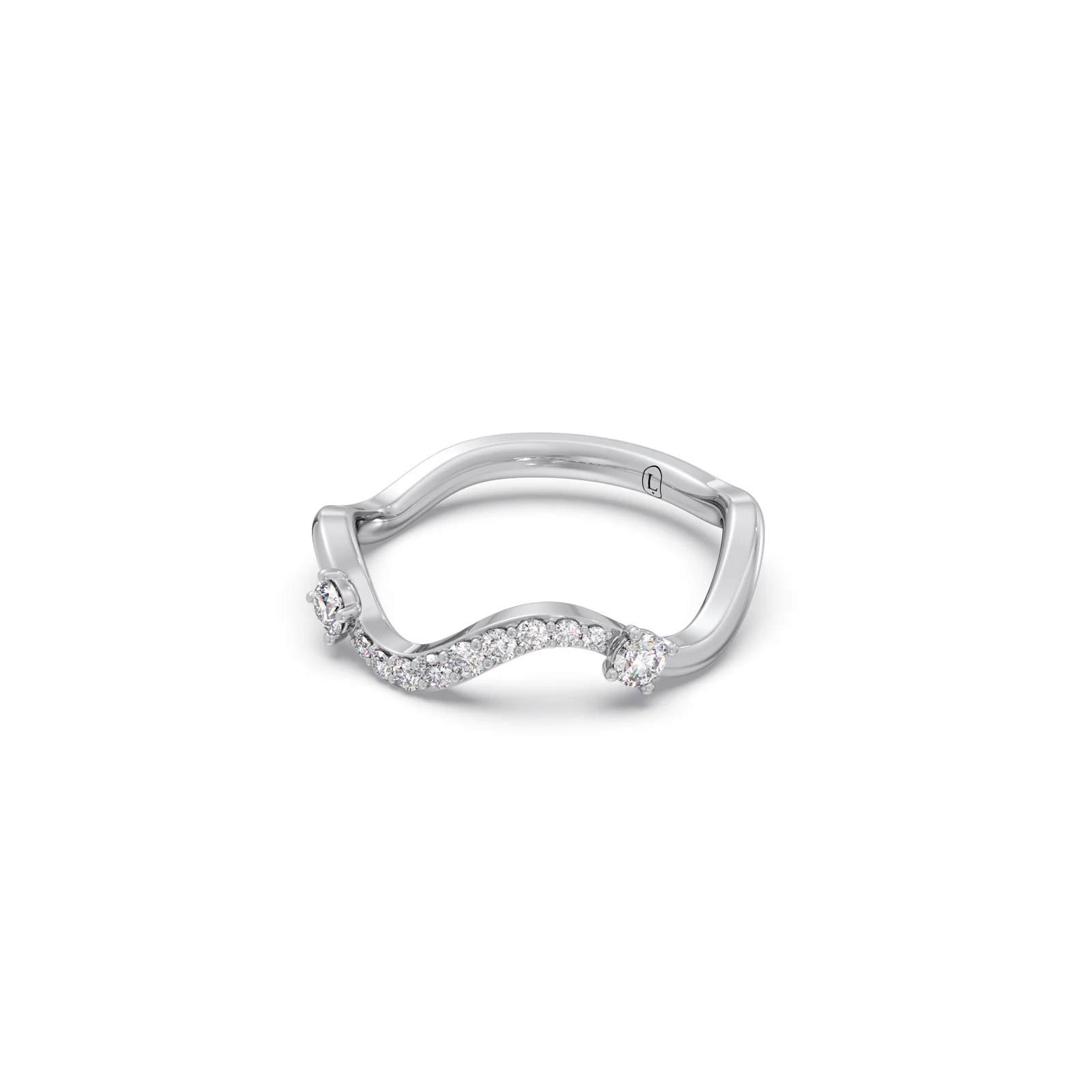 Serpentine Sparkle Diamond Ring - Image 12