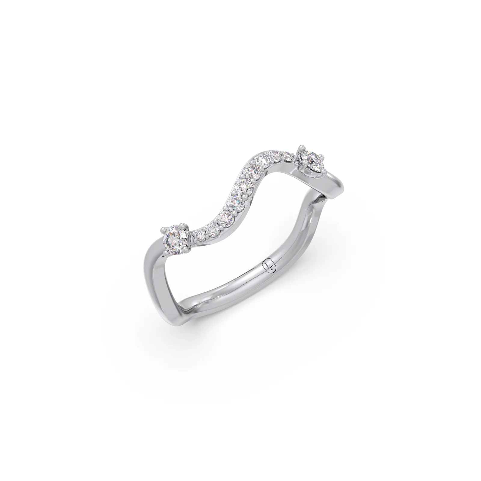 Serpentine Sparkle Diamond Ring - Image 9