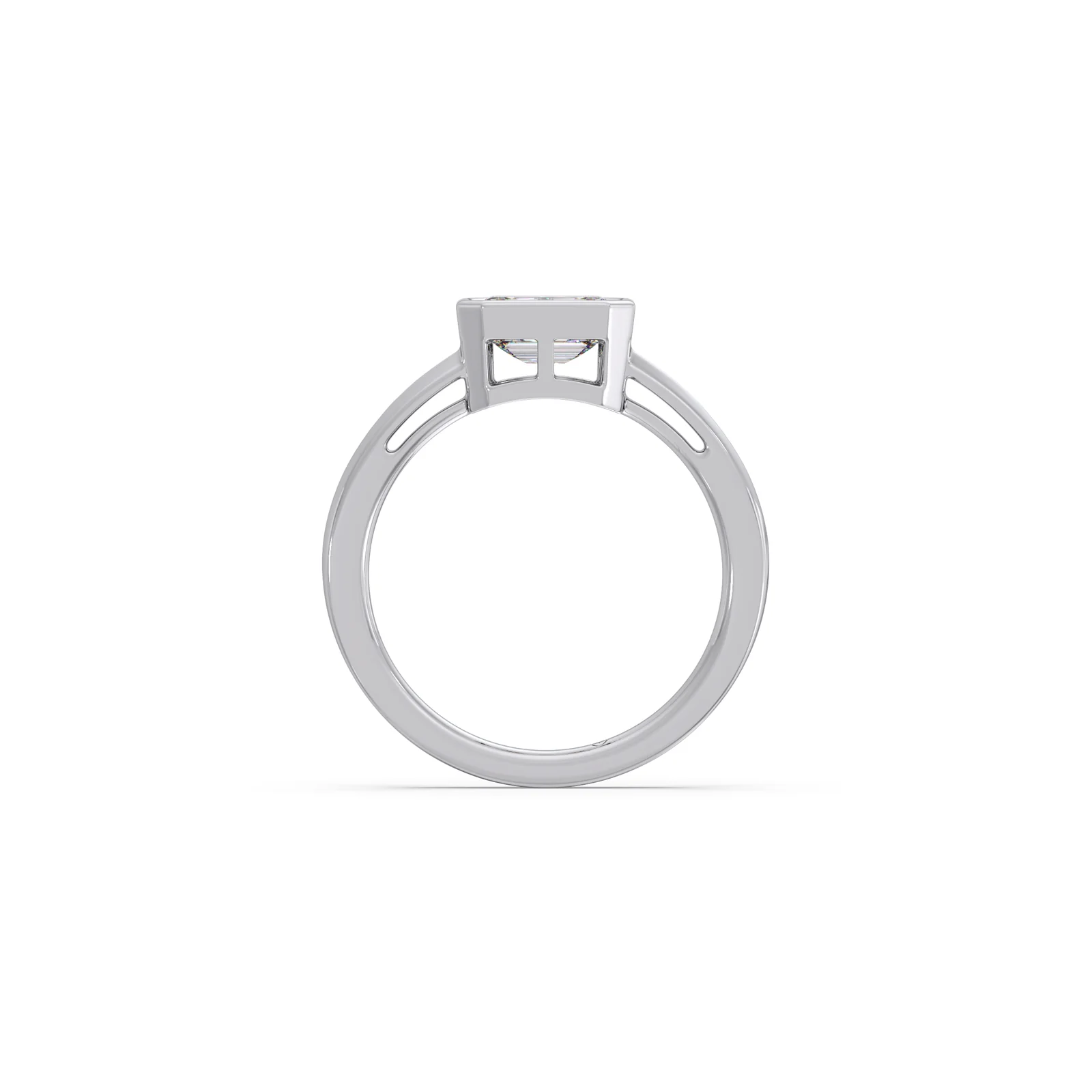 Sleek Emerald Cut Bezel Ring - Image 5