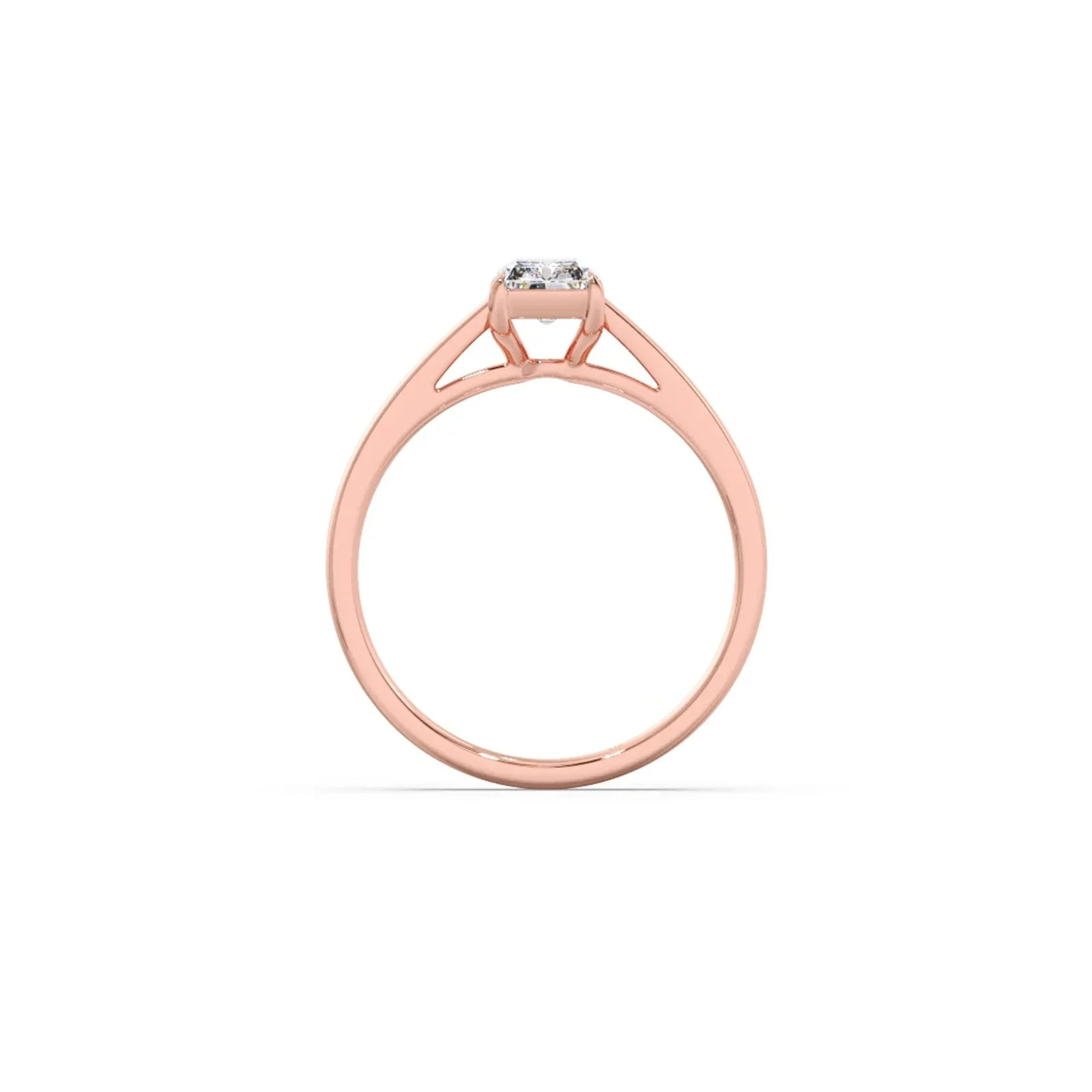 Solitaire Emerald Shape Diamond Engagement Ring - Image 12