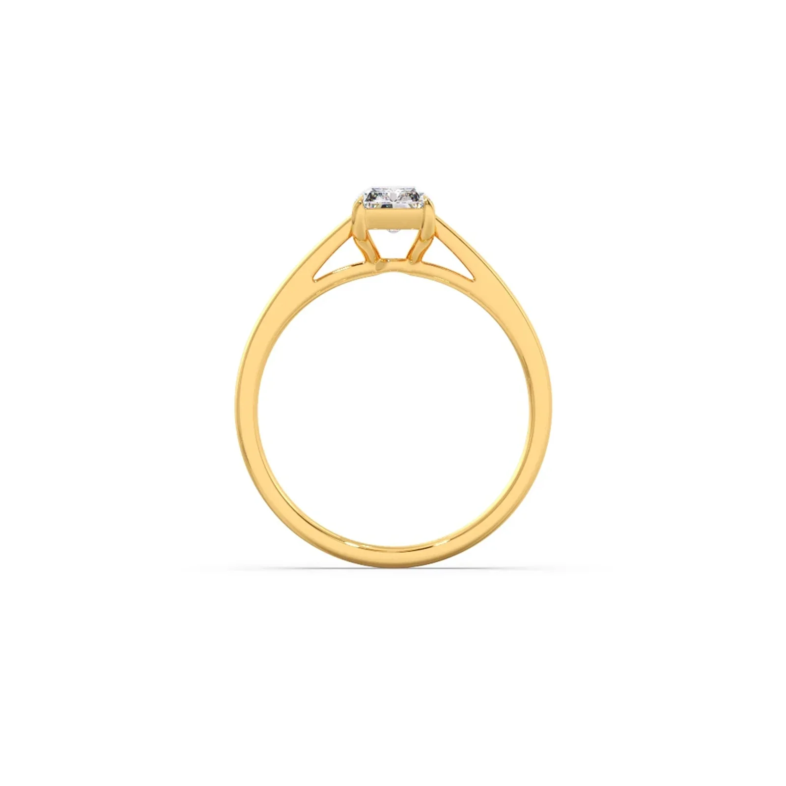 Solitaire Emerald Shape Diamond Engagement Ring - Image 8