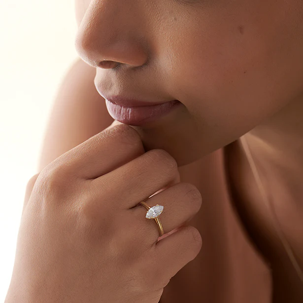 Solitaire Marquise Shape Diamond Engagement Ring - 1.00 Cts - Image 3