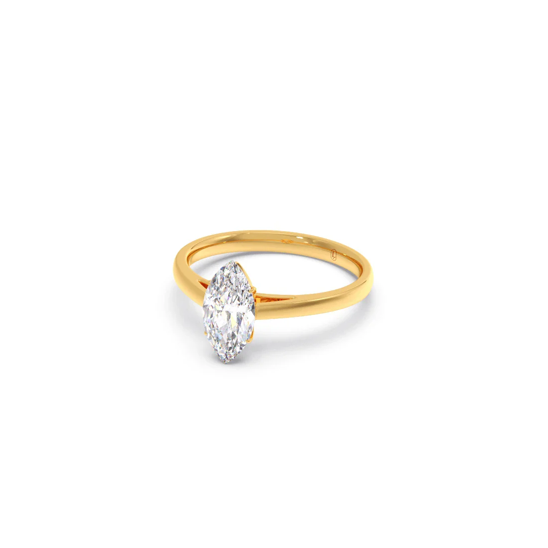 Solitaire Marquise Shape Diamond Engagement Ring - 1.00 Cts - Image 7