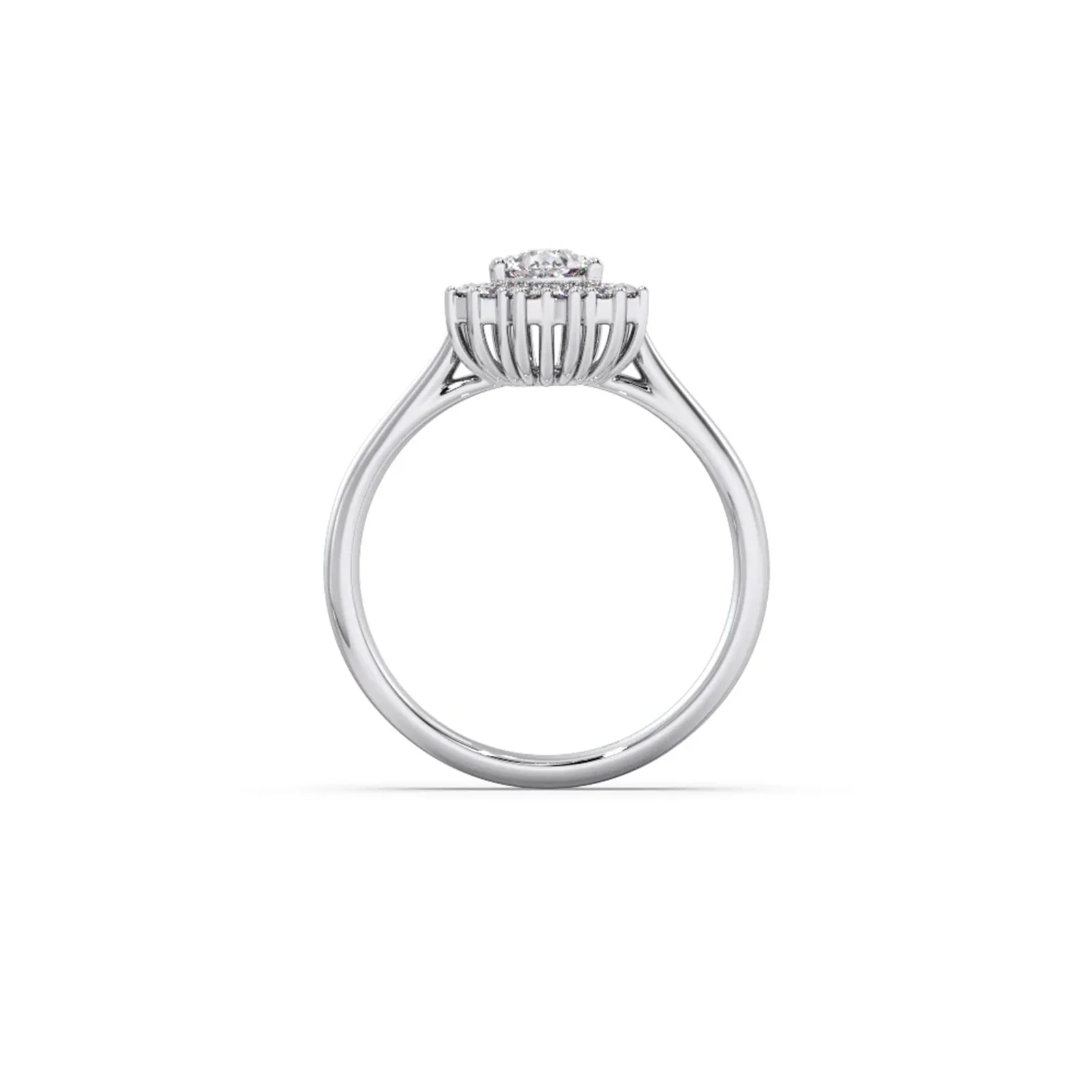 Tear Drop Shape Diamond with Halo Setting Ring - Image 11