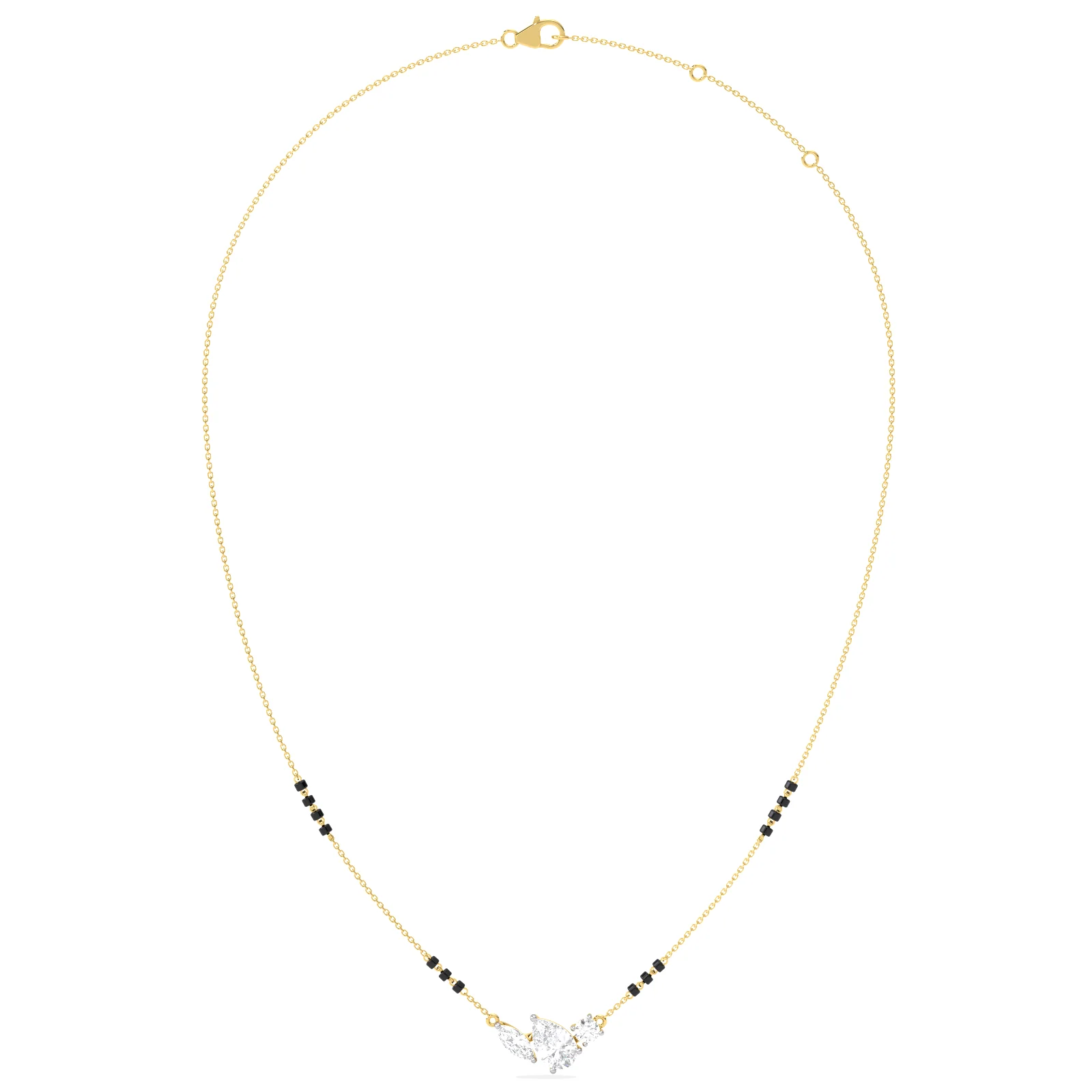 Trio Marquise Pear Round Diamond Mangalsutra - Image 3